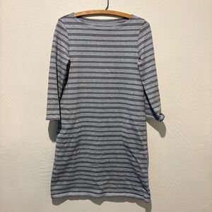 Garnet Hill Organic Cotton Long Sleeve Striped Dress